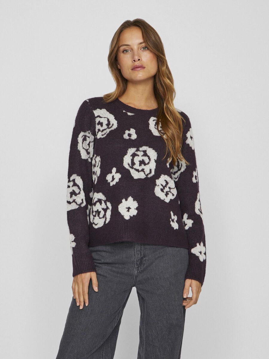 VILA JAQUARD KNITTED PULLOVER, Plum Perfect, highres - 14099841_PlumPerfect_1157016_003.jpg