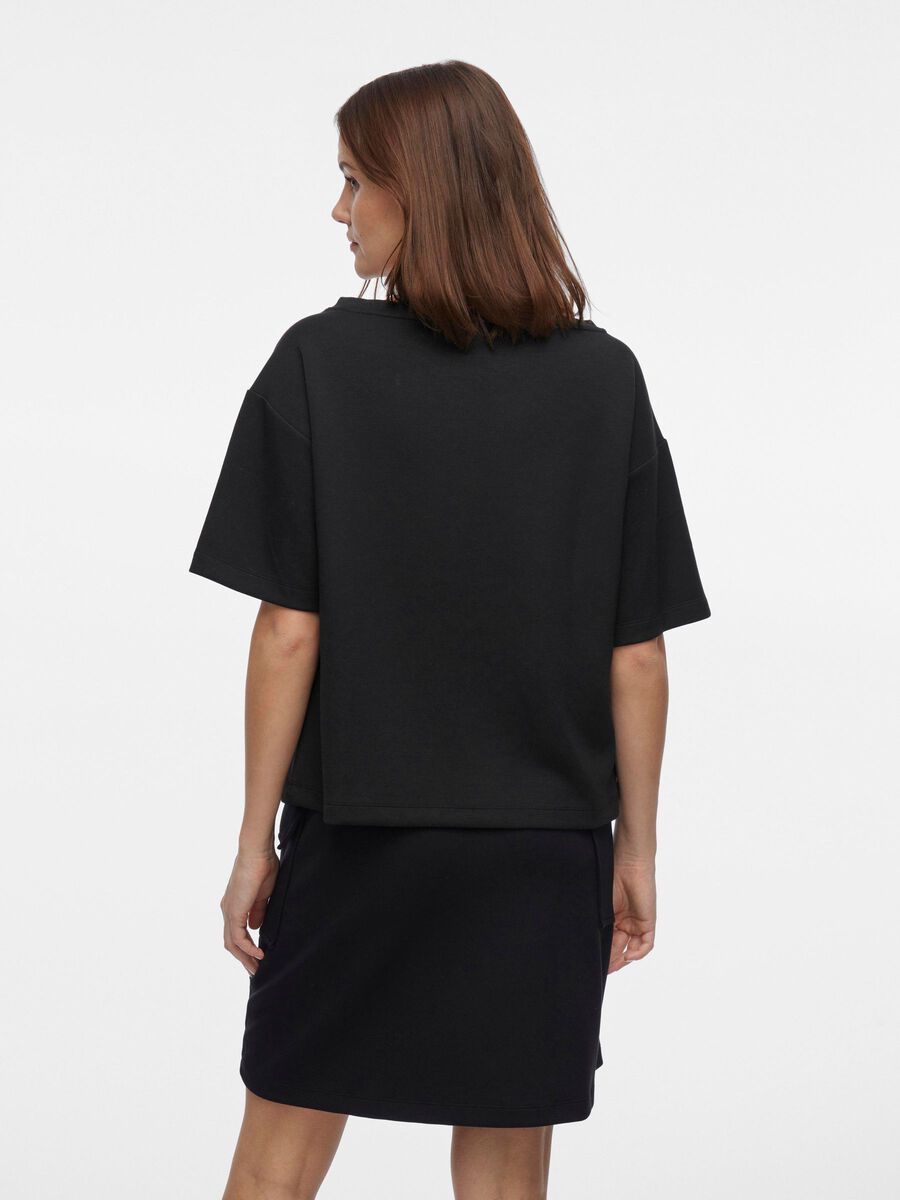 VILA BOATNECK SHORT SLEEVED TOP, Black Beauty, highres - 14103955_BlackBeauty_004.jpg