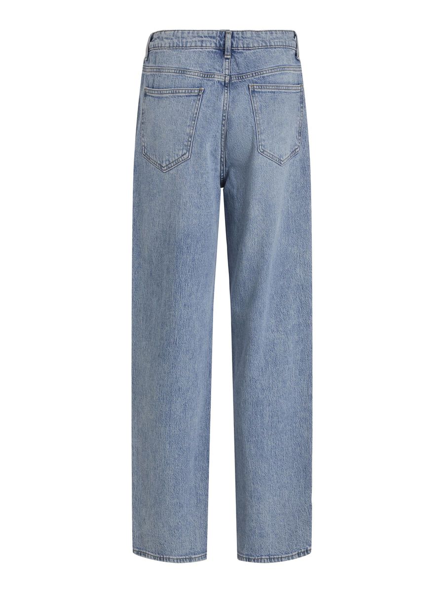 VILA VIKELLY HIGH-WAIST STRAIGHT FIT JEANS, Light Blue Denim, highres - 14084730_LightBlueDenim_1038125_002.jpg