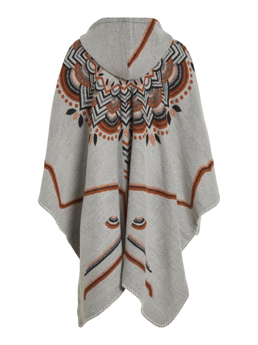 VILA HOODED PONCHO, Cement, highres - 14077168_Cement_002.jpg