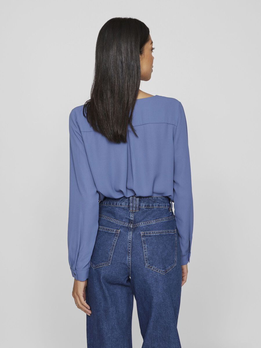 VILA VILUCY HIGH LOW SHIRT, Bijou Blue, highres - 14044253_BijouBlue_004.jpg