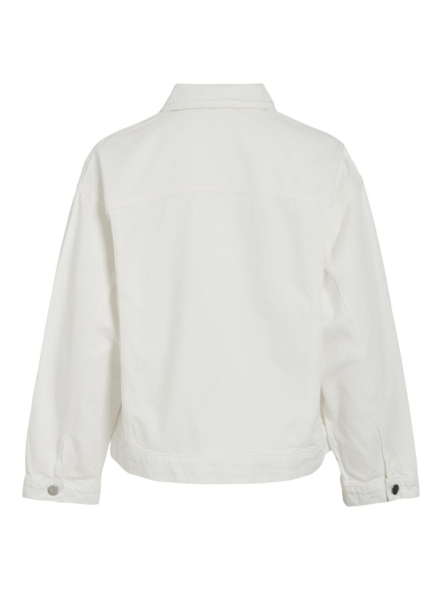 VILA BUTTONED DENIM JACKET, Snow White, highres - 14105528_SnowWhite_002.jpg