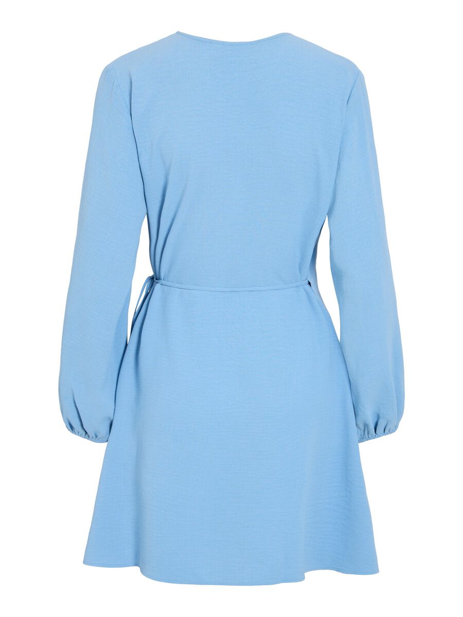 Product carousel image - VILOVIE SHORT WRAP DRESS, Blissful Blue | 2