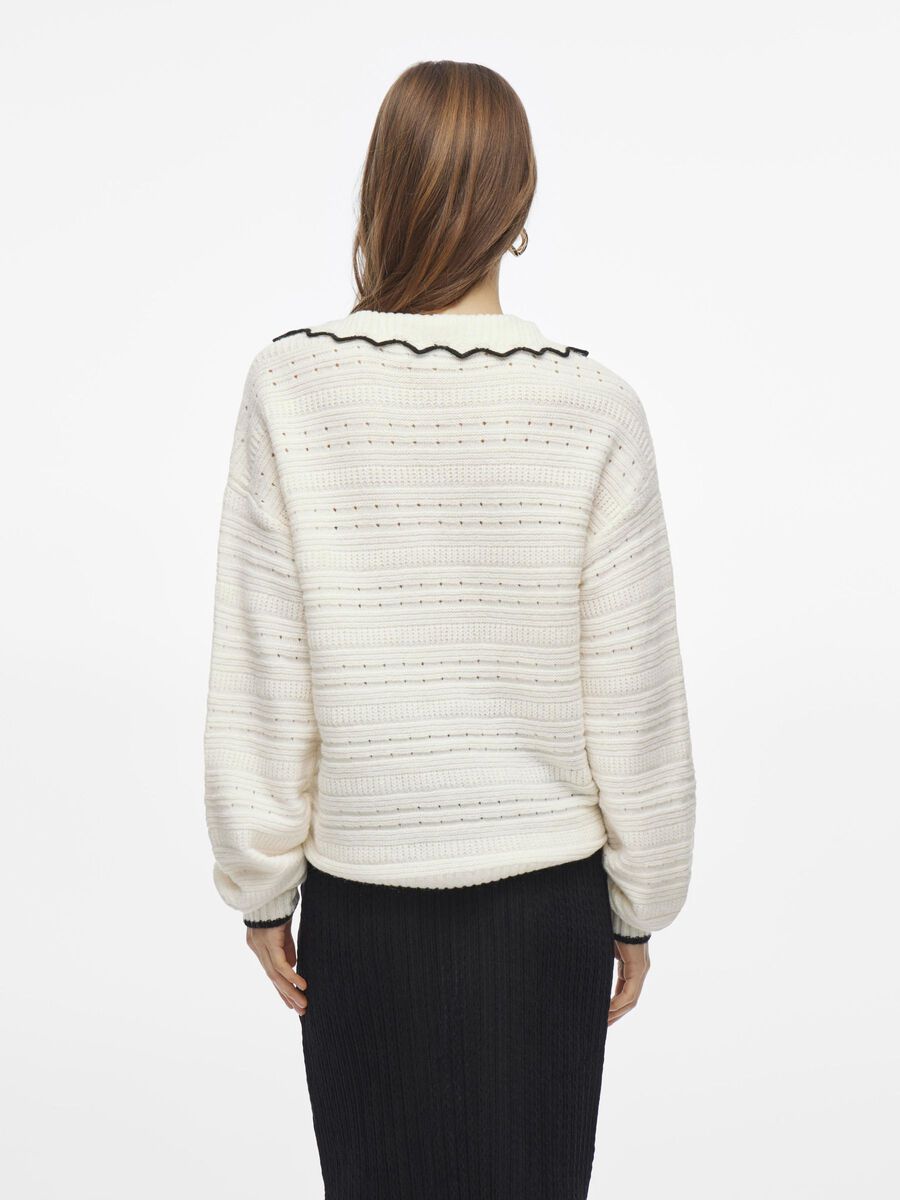 VILA V-NECK KNITTED PULLOVER, Birch, highres - 14109799_Birch_1215153_004.jpg