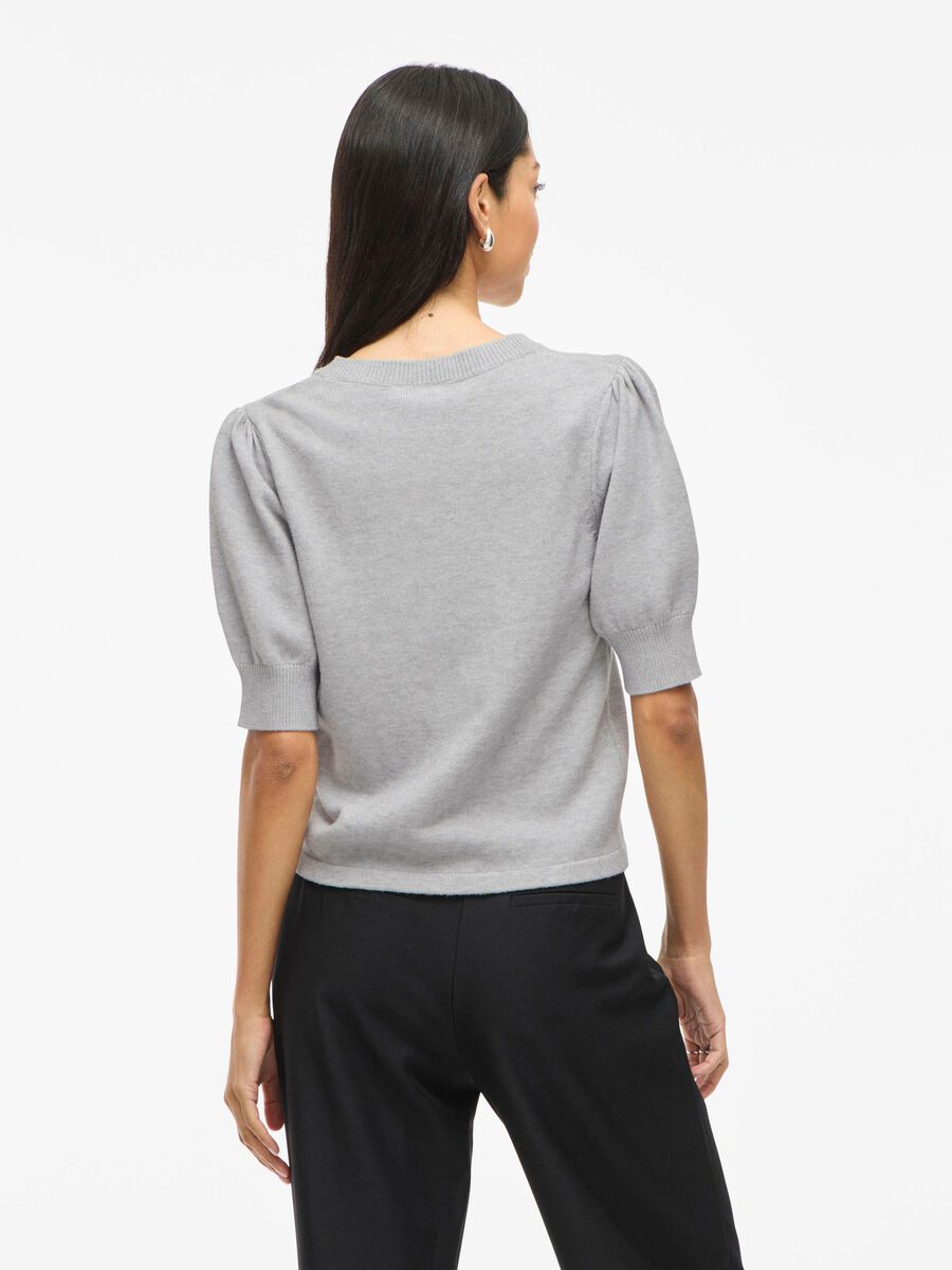 VILA VIRIL, MANGAS CORTAS TOP DE PUNTO, Light Grey Melange, highres - 14105306_LightGreyMelange_004.jpg