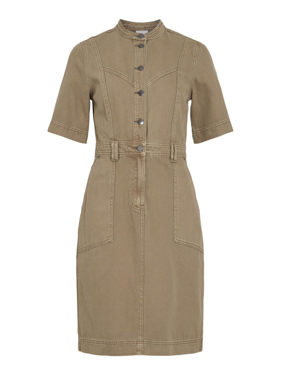 VILA SHORT DENIM DRESS, Fallen Rock, highres - 14103286_FallenRock_001.jpg