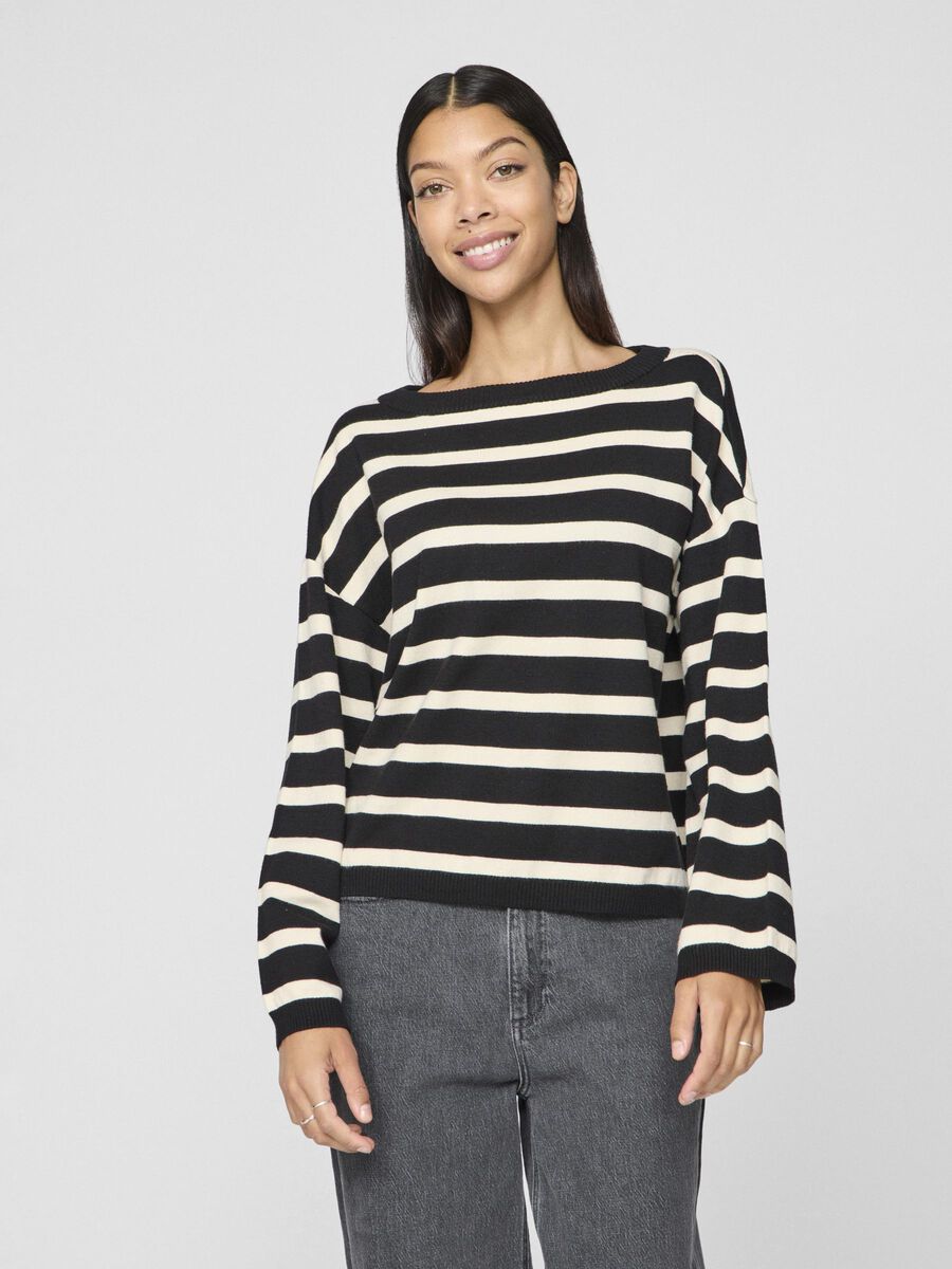 VILA BOATNECK KNITTED PULLOVER, Black, highres - 14109800_Black_1216585_003.jpg