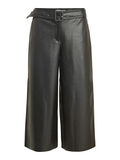 Vila CROPPED FAUX LEATHER TROUSERS, Black, highres - 14067623_Black_001.jpg