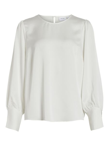Vila SATIN LONG SLEEVED BLOUSE, Cloud Dancer, highres - 14091226_CloudDancer_001.jpg