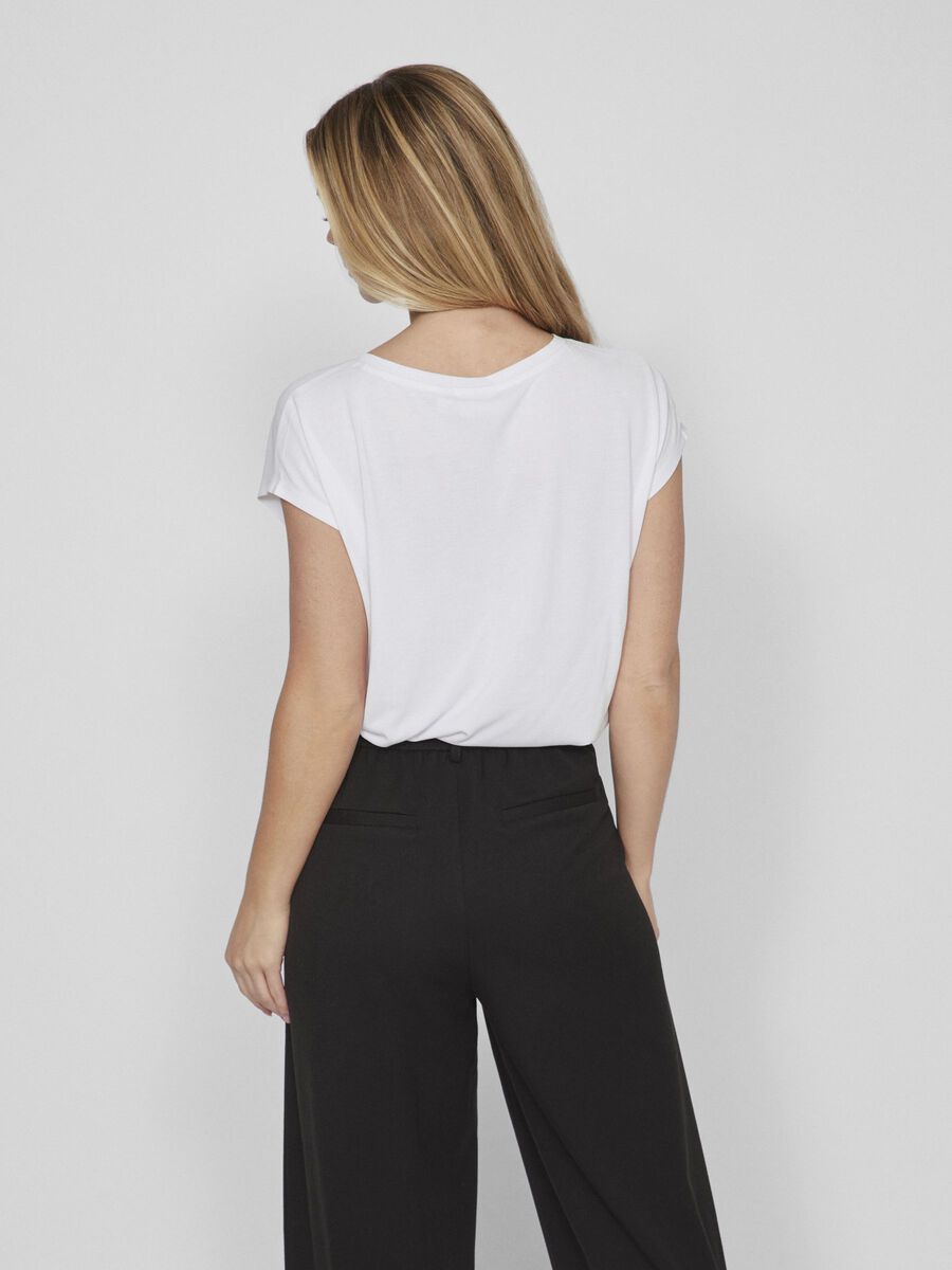 VILA VIMODALA V-NECK SHORT SLEEVED TOP, Optical Snow, highres - 14074847_OpticalSnow_004.jpg