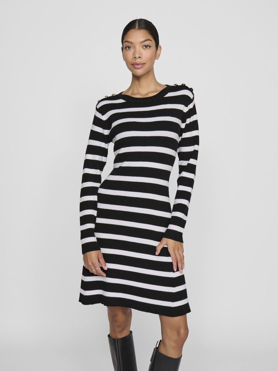 VILA LONG SLEEVED SHORT DRESS, Black, highres - 14107491_Black_1189623_003.jpg