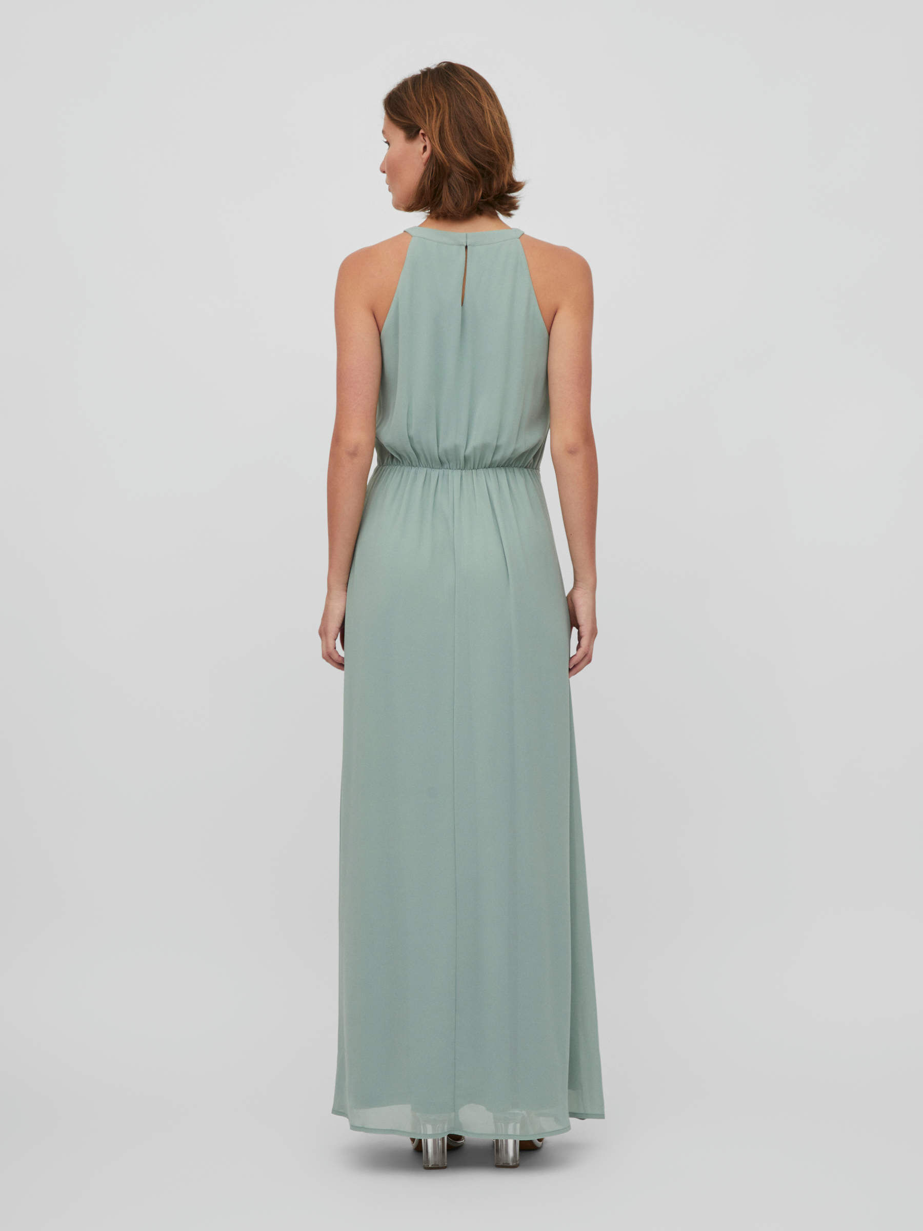 PLEATED HALTER NECK MAXI DRESS Green VILA