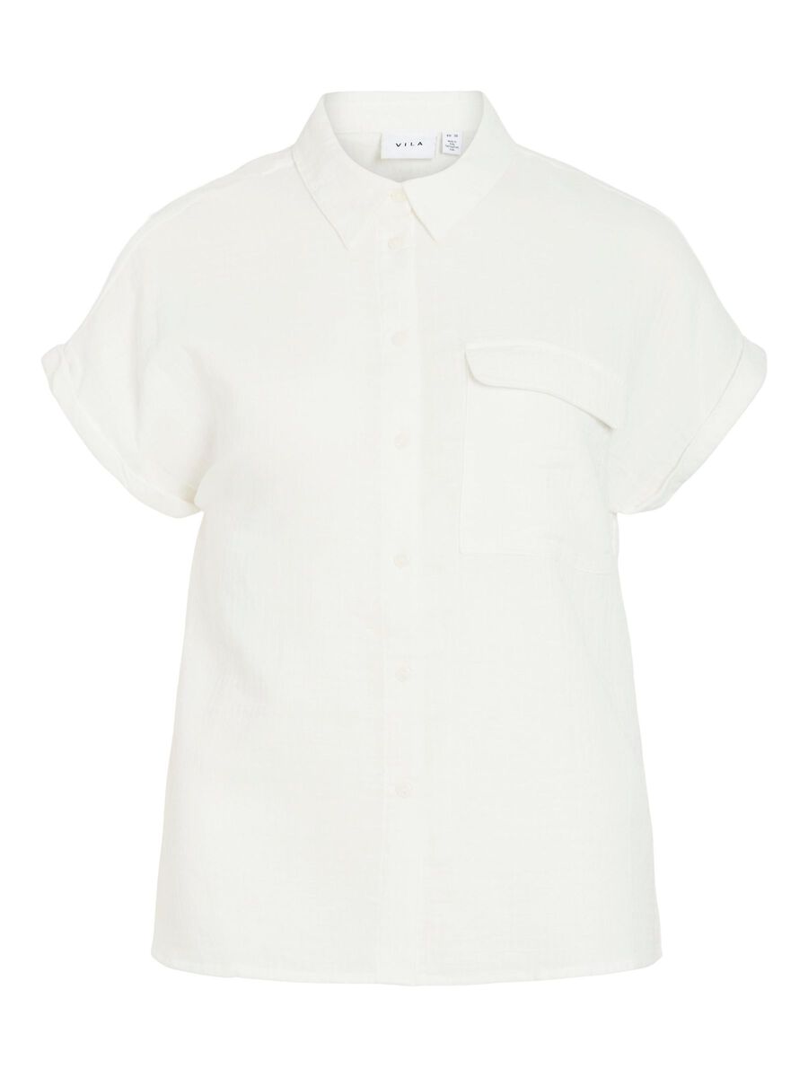 VILA VILANIA SHORT SLEEVED SHIRT, Snow White, highres - 14105430_SnowWhite_001.jpg