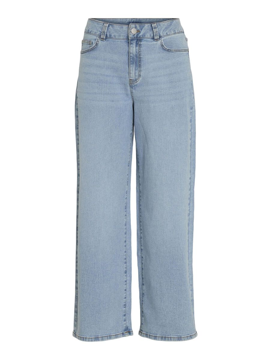 VILA HØJTALJET WIDE FIT JEANS, Light Blue Denim, highres - 14103164_LightBlueDenim_001.jpg