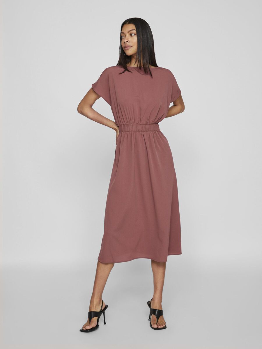 VILA SHORT SLEEVED MIDI DRESS, Rose Brown, highres - 14103262_RoseBrown_003.jpg
