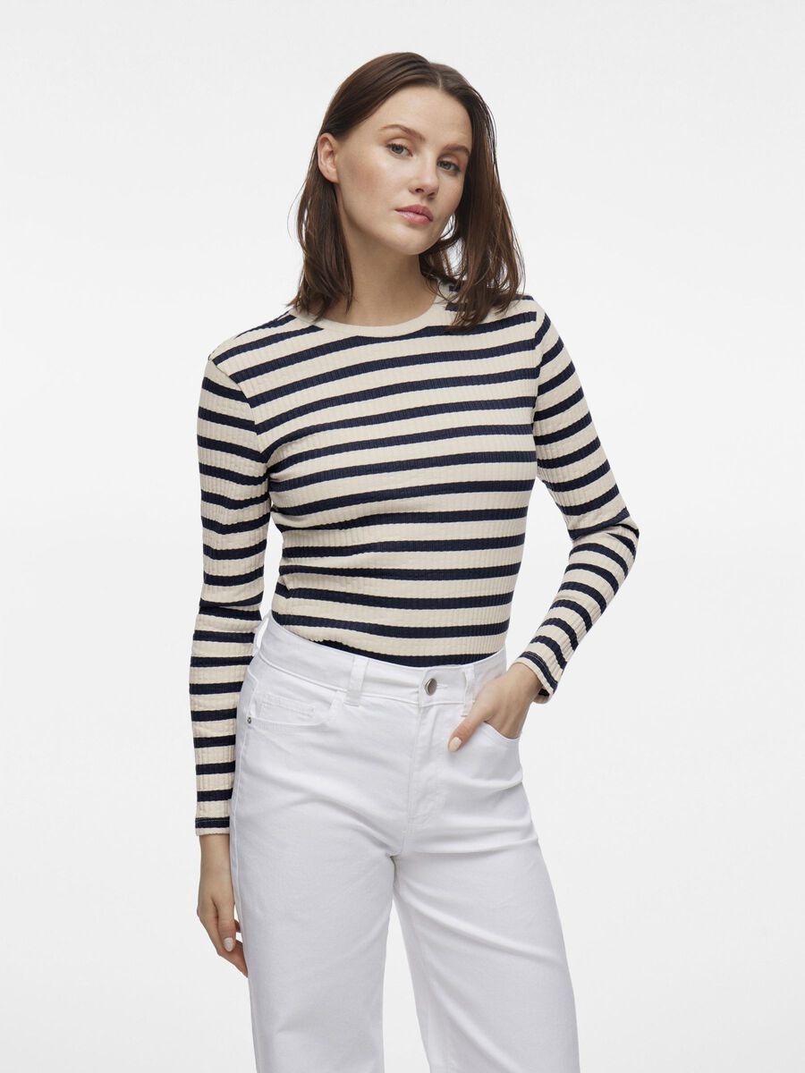 VILA RUND HALS LANGERMET TOPP, Navy Blazer, highres - 14103246_NavyBlazer_1156680_003.jpg