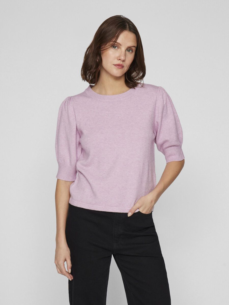 VILA VIRIL SHORT SLEEVED KNITTED TOP, Winsome Orchid, highres - 14105306_WinsomeOrchid_1173255_003.jpg