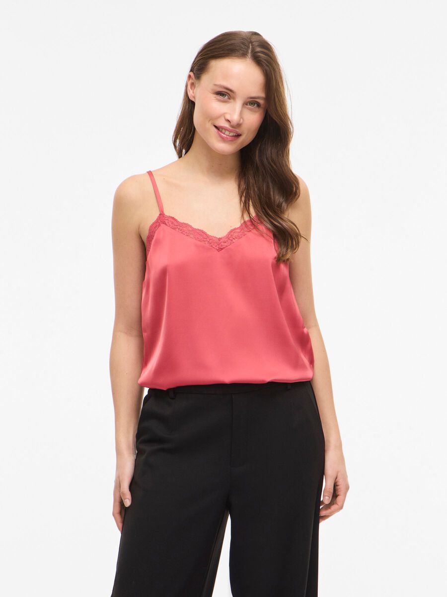 Product carousel image - VIENNA LACE STRAP TOP, Holly Berry | 1