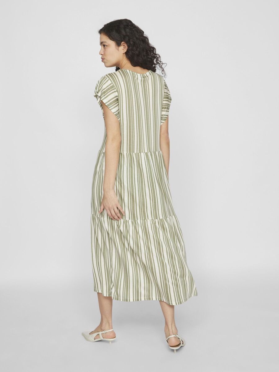VILA SHORT SLEEVED MIDI DRESS, Birch, highres - 14101273_Birch_1139914_004.jpg