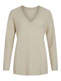 VILA V-NECK KNITTED PULLOVER, Birch, highres - 14099672_Birch_001.jpg