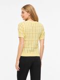 Product image thumbnail - VISIDONA SHORT SLEEVED KNITTED TOP, Pastel Yellow | 2