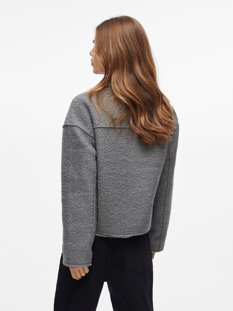 VILA ZIPPER JACKET, Medium Grey Melange, highres - 14103404_MediumGreyMelange_004.jpg