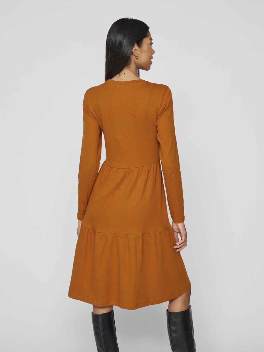 VILA LONG SLEEVED KNEE-LENGTH DRESS, Pumpkin Spice, highres - 14109874_PumpkinSpice_004.jpg