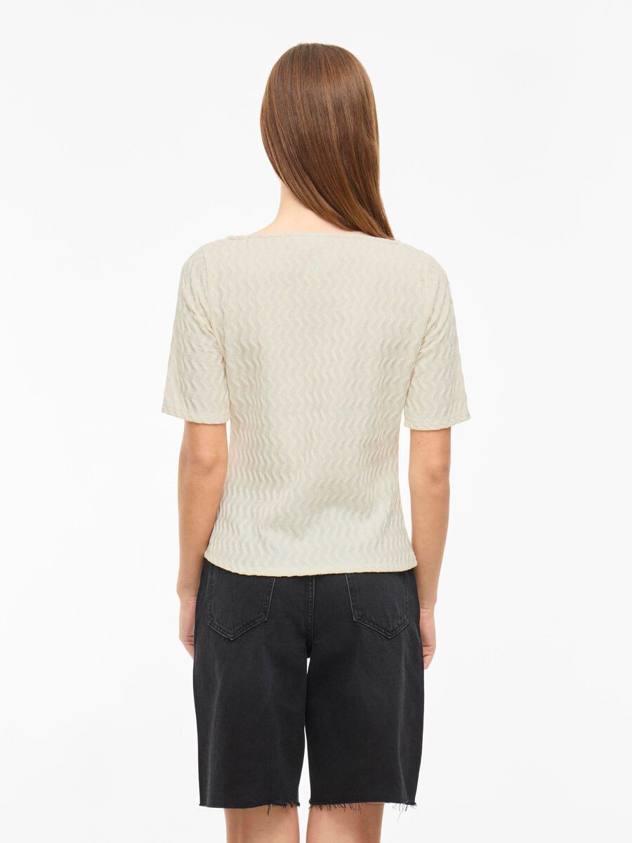 VILA VIROMILA BOATNECK SHORT SLEEVED TOP, Birch, highres - 14106782_Birch_004.jpg