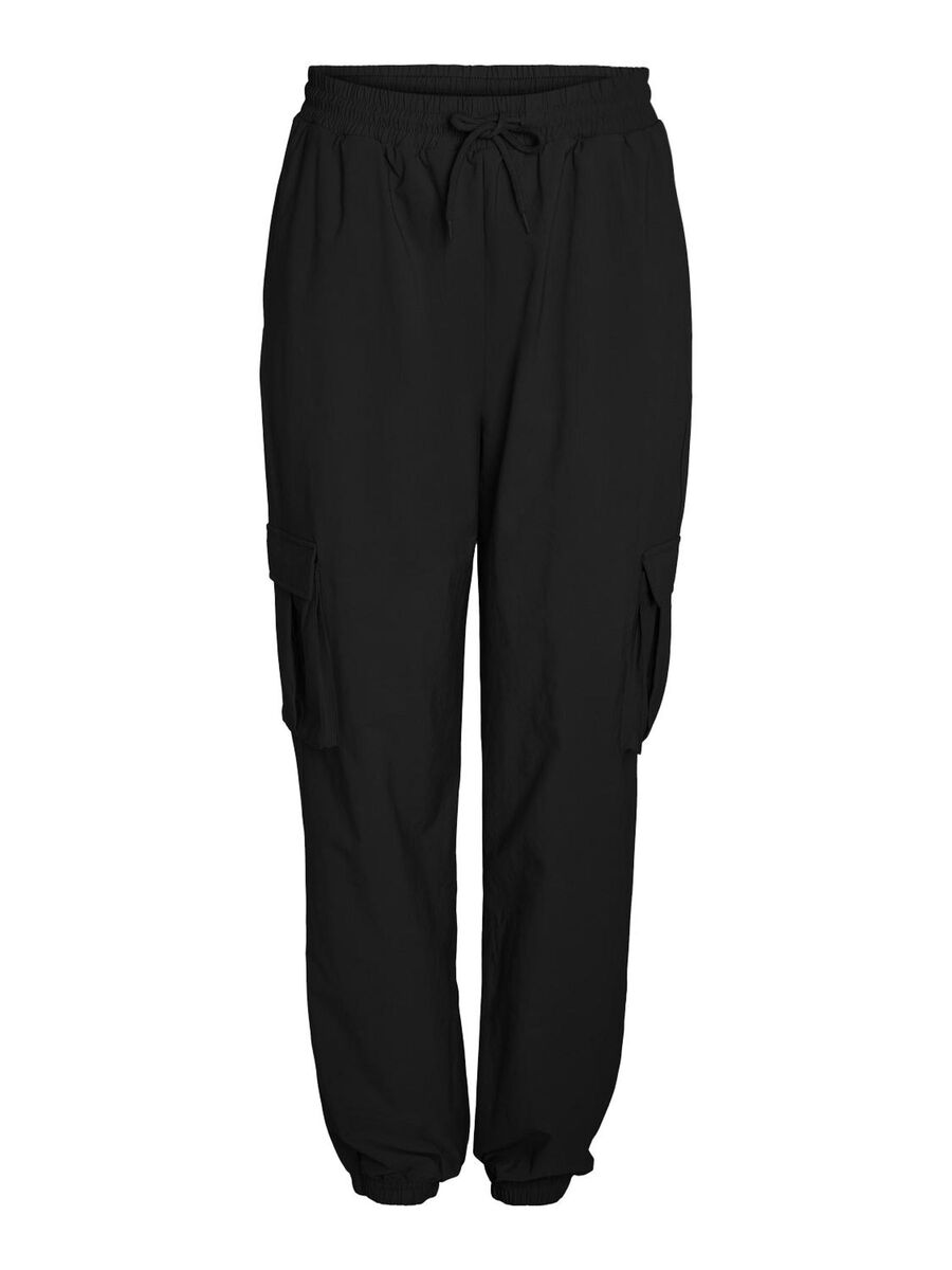 Noisy May HIGH WAISTED CARGO TROUSERS, Black, highres - 27026174_Black_001.jpg