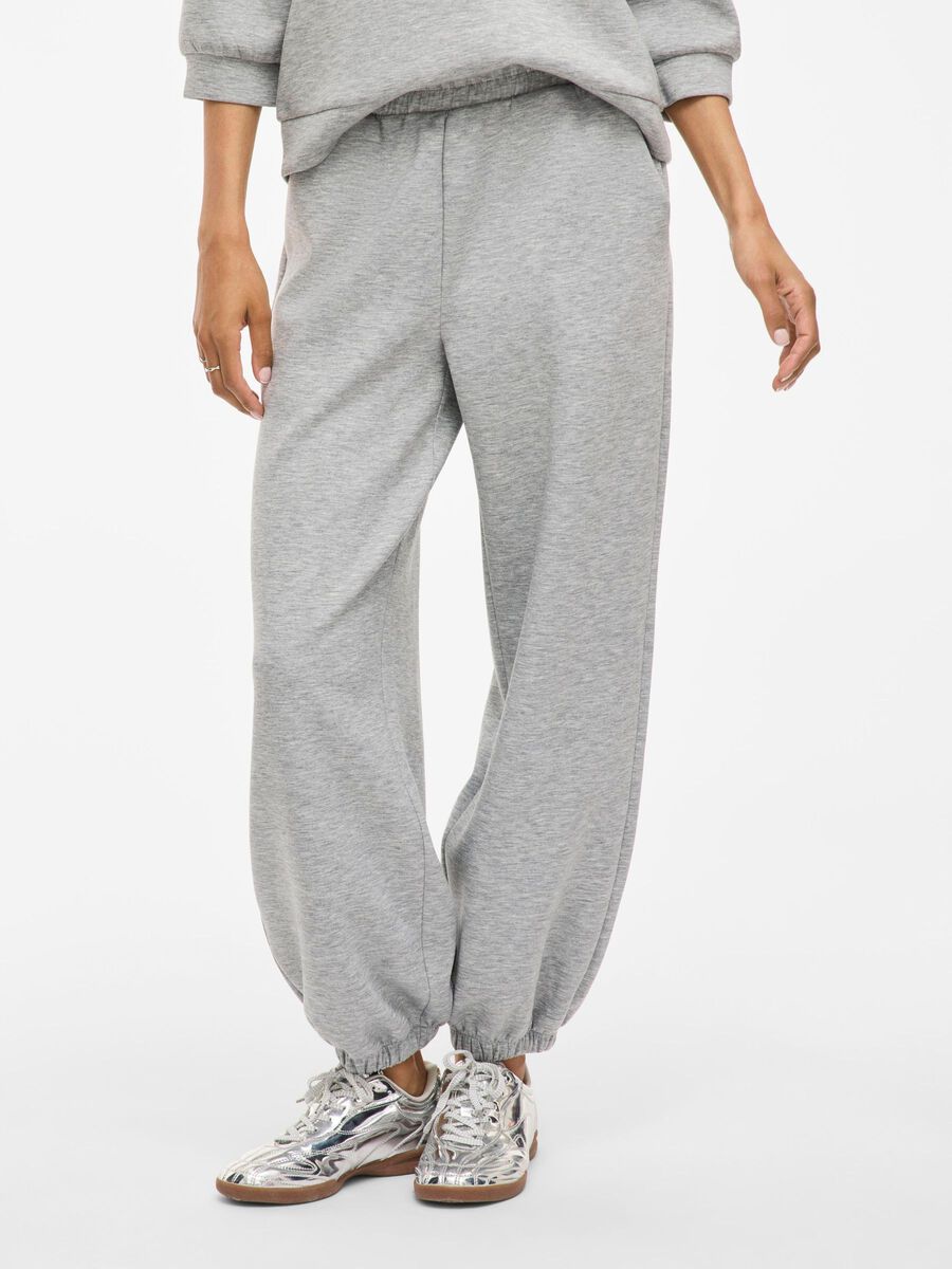 VILA VIREFLECT BASIC SWEATPANTS, Light Grey Melange, highres - 14112402_LightGreyMelange_003.jpg