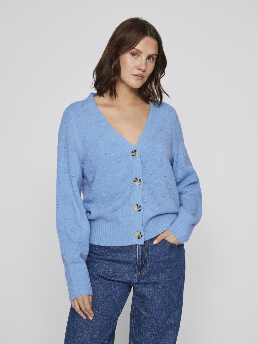 VILA GEKNÖPFTE STRICKJACKE, Blissful Blue, highres - 14109256_BlissfulBlue_003.jpg