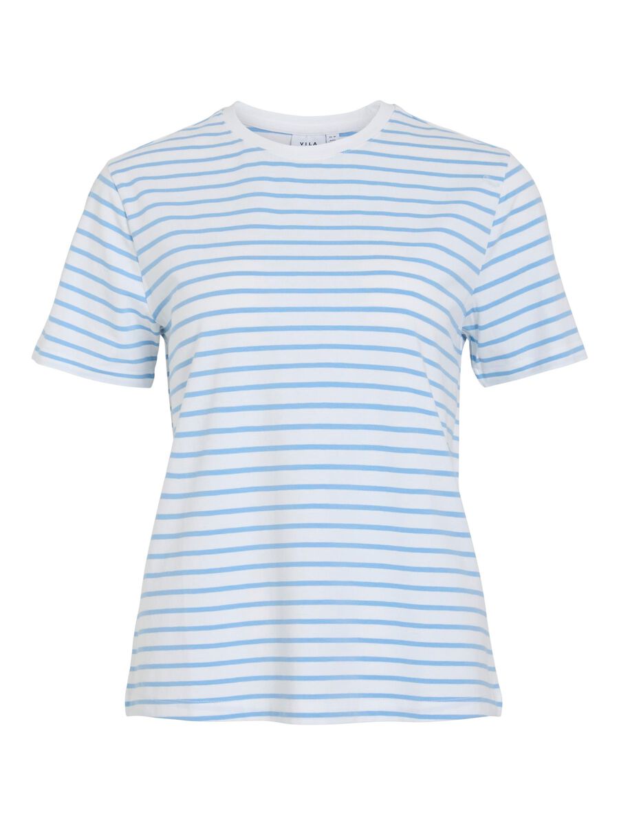 VILA RUNDHALS T-SHIRT, Blissful Blue, highres - 14107264_BlissfulBlue_1188101_001.jpg