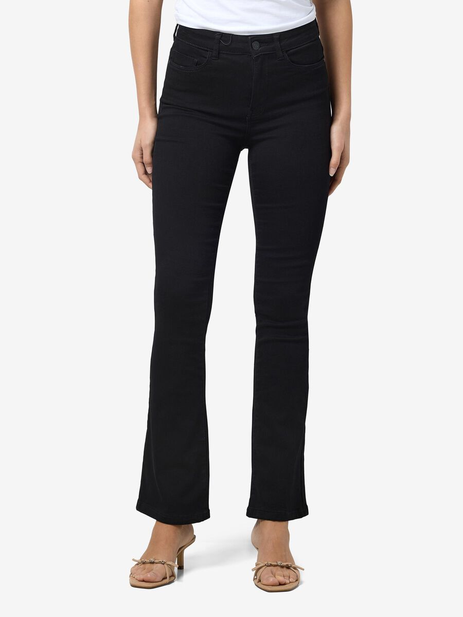 Noisy May NMSALLIE FLARED JEANS, Black, highres - 27017554_Black_003.jpg