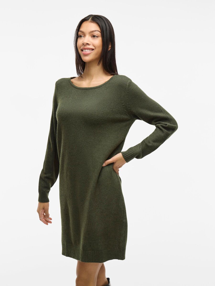 VILA LONG SLEEVED KNITTED DRESS, Forest Night, highres - 14042768_ForestNight_582234_003.jpg