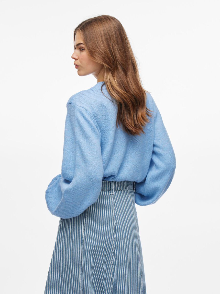 VILA HØYHALSET STRIKKET PULLOVER, Blissful Blue, highres - 14108006_BlissfulBlue_004.jpg