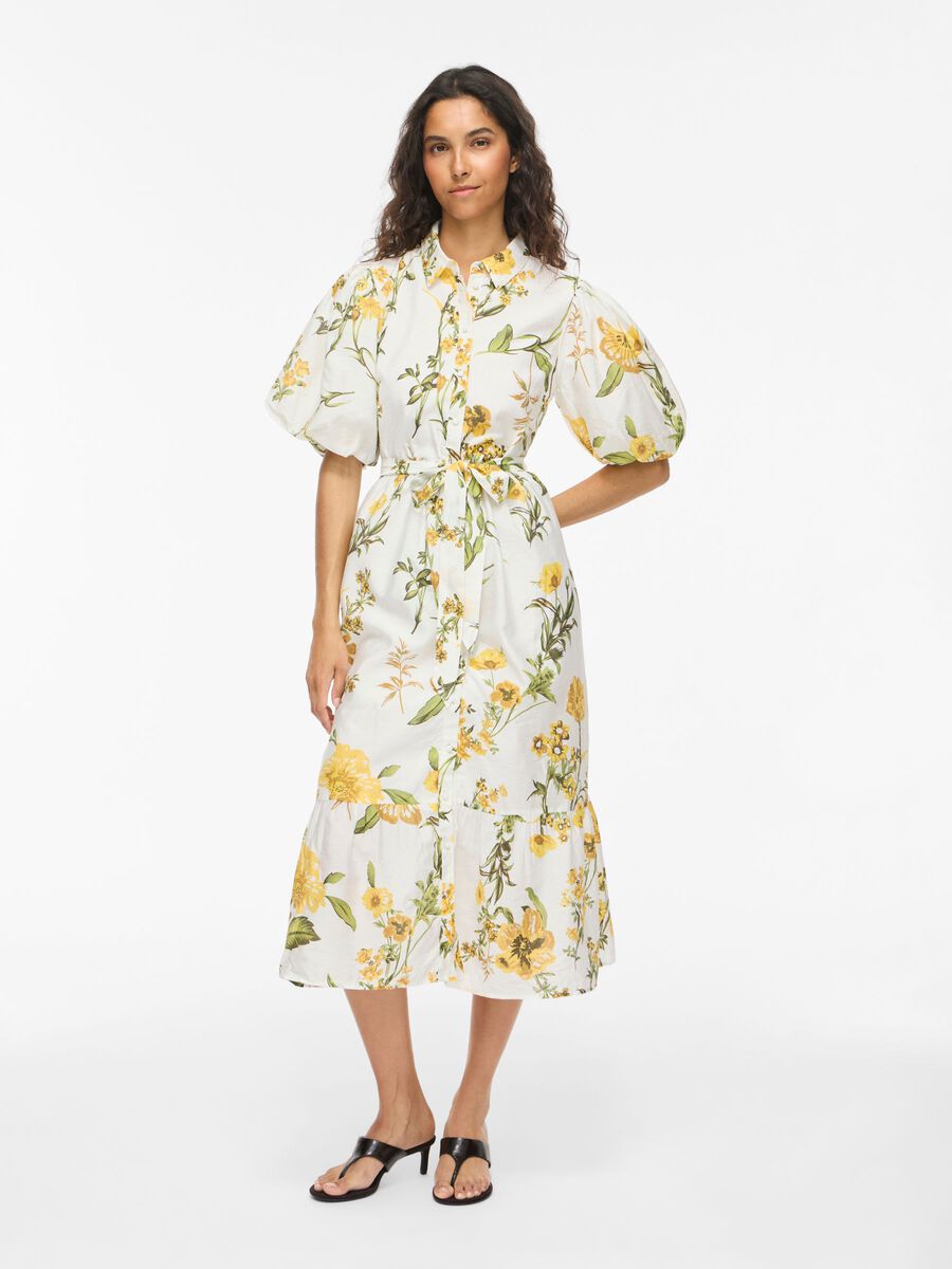 Product carousel image - VIALINIA MIDI SHIRT DRESS, Snow White | 1