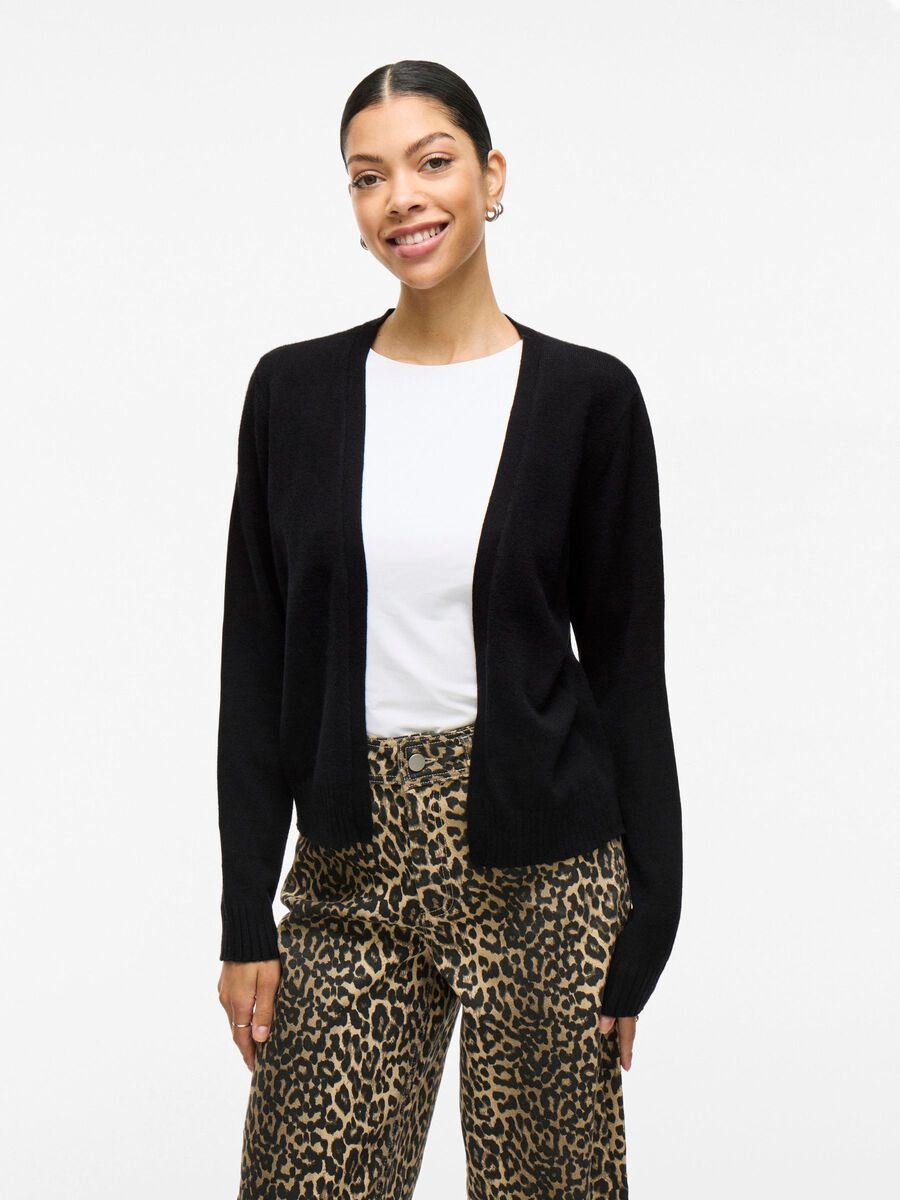 VILA VIRIL KORT ÅPEN CARDIGAN, Black, highres - 14060800_Black_003.jpg