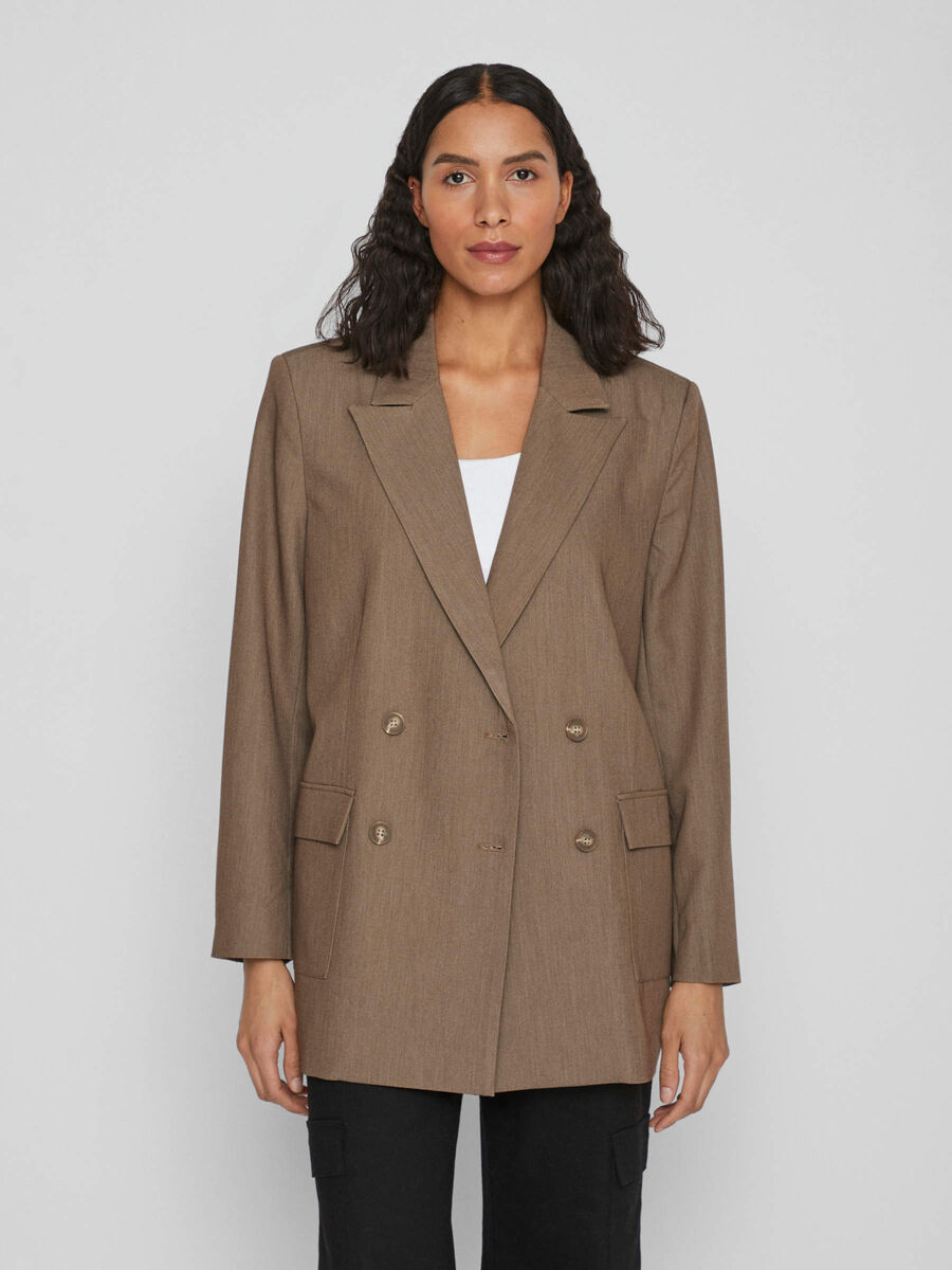 Vila LONG BOYFRIEND BLAZER, Walnut, highres - 14081951_Walnut_1011759_003.jpg