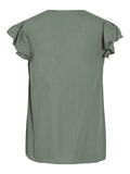 VILA VILIKA V-NECK CAP SLEEVE TOP, Laurel Wreath, highres - 14112802_LaurelWreath_002.jpg