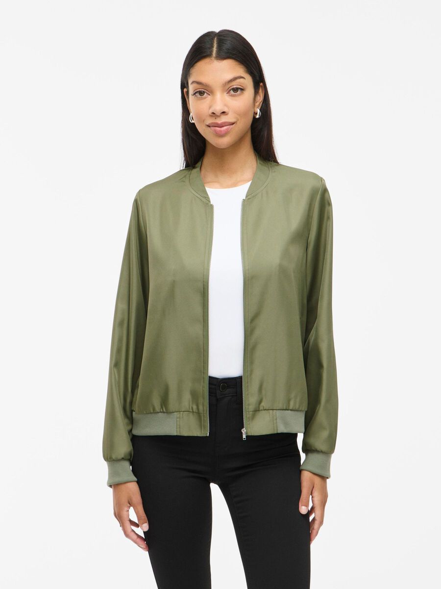 VILA ZIPPER BOMBER JACKET, Oil Green, highres - 14100221_OilGreen_003.jpg