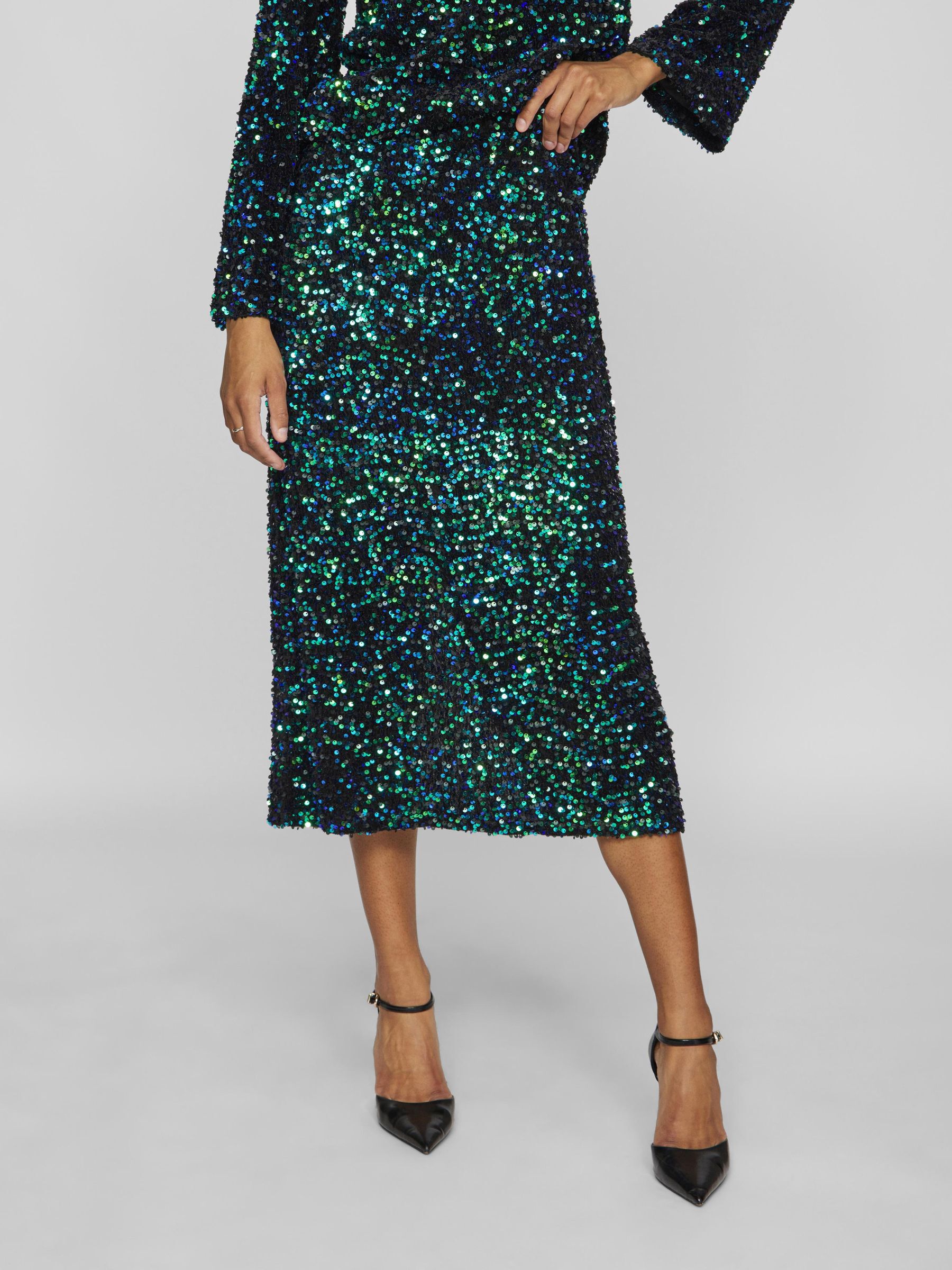 High waisted sequin midi skirt clearance