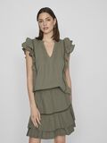 VILA RUFFLE SHORT SLEEVED TOP, Dusty Olive, highres - 14093835_DustyOlive_003.jpg