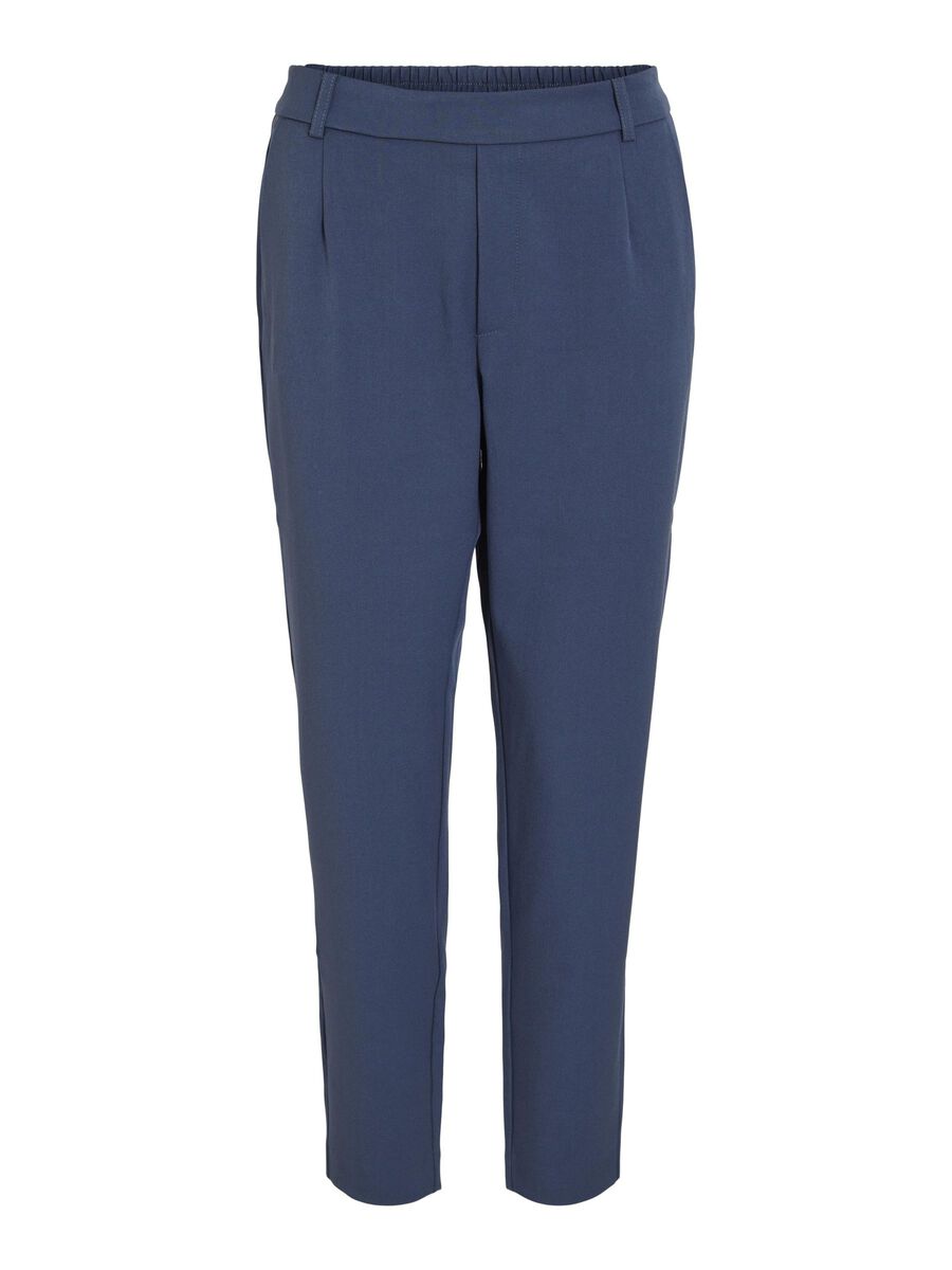 VILA VIVARONE SLIM FIT HIGH WAISTED TROUSERS, Vintage Indigo, highres - 14087406_VintageIndigo_001.jpg