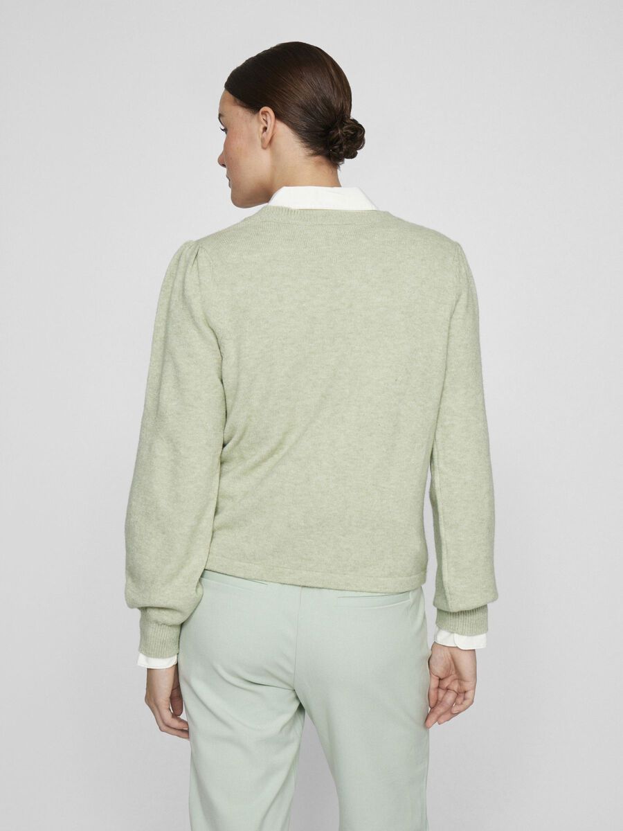 VILA ROUND NECK KNITTED PULLOVER, Desert Sage, highres - 14105308_DesertSage_1173257_004.jpg