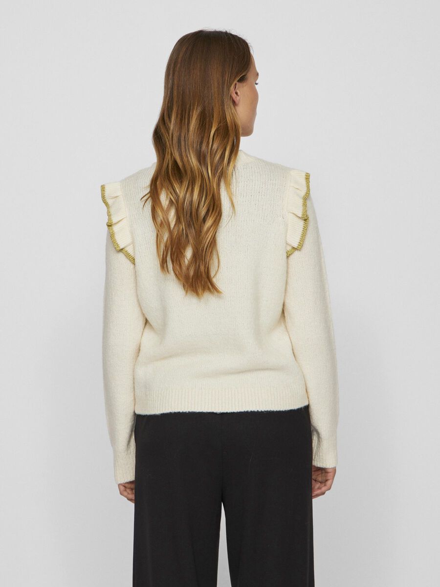VILA RUND HALS STRIKKET PULLOVER, Birch, highres - 14100771_Birch_1136794_004.jpg