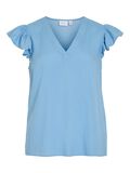 VILA VILIKA V-HALS TOP MET KAPMOUWEN, Blissful Blue, highres - 14112802_BlissfulBlue_001.jpg