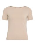 VILA SCOLLO A BARCHETTA TOP A MANICHE CORTE, Feather Gray, highres - 14109694_FeatherGray_001.jpg