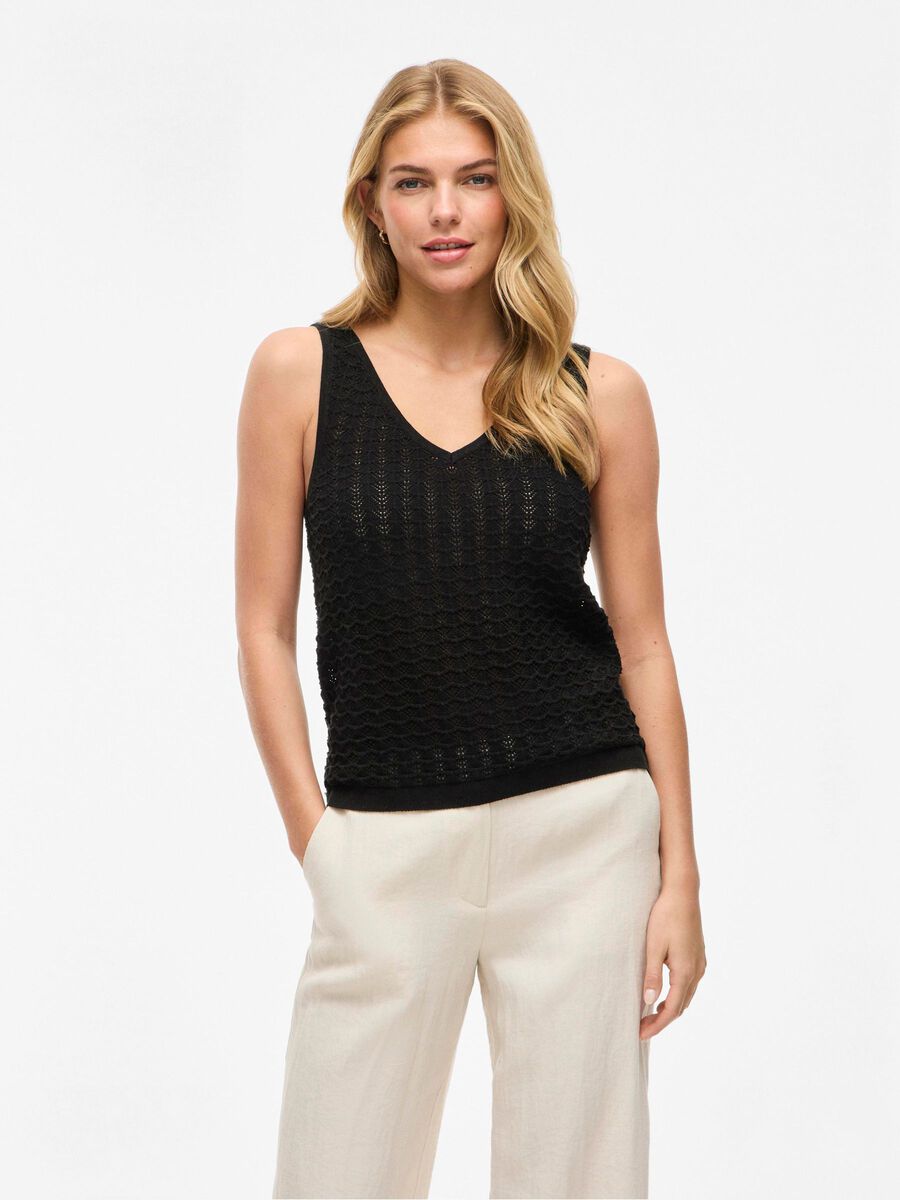 VILA VIVUA SLEEVELESS KNITTED TOP, Black, highres - 14111968_Black_003.jpg