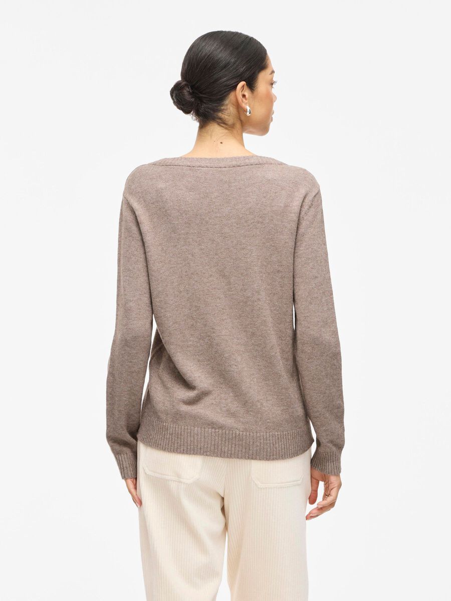 VILA VIRIL ROUND NECK KNITTED PULLOVER, Falcon, highres - 14054177_Falcon_714851_004.jpg