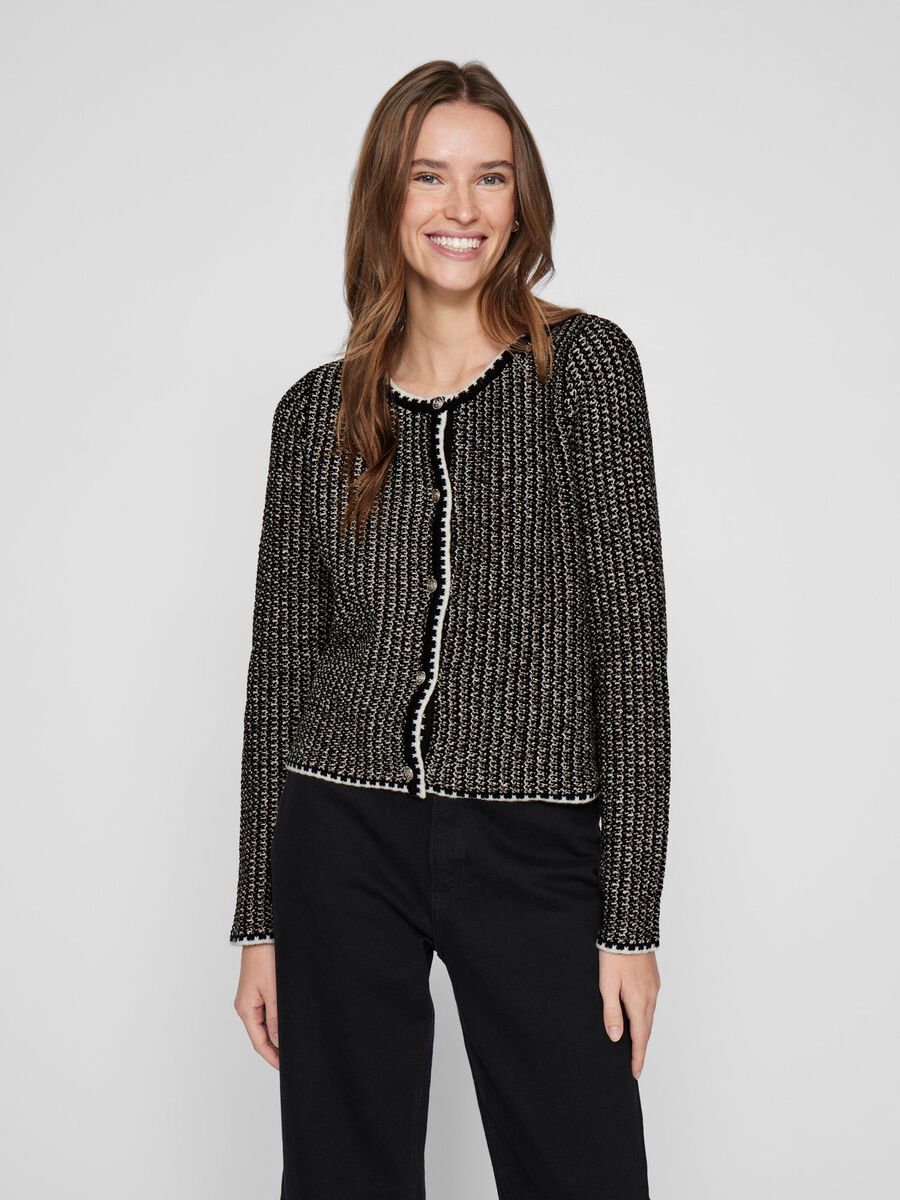 VILA À BOUTONS CARDIGAN, Black, highres - 14107094_Black_1185315_003.jpg